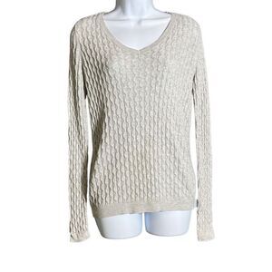 Sonoma Life + Style Women's Pullover Knitted Gray Rib-Wave Long Sleeve Sweater S